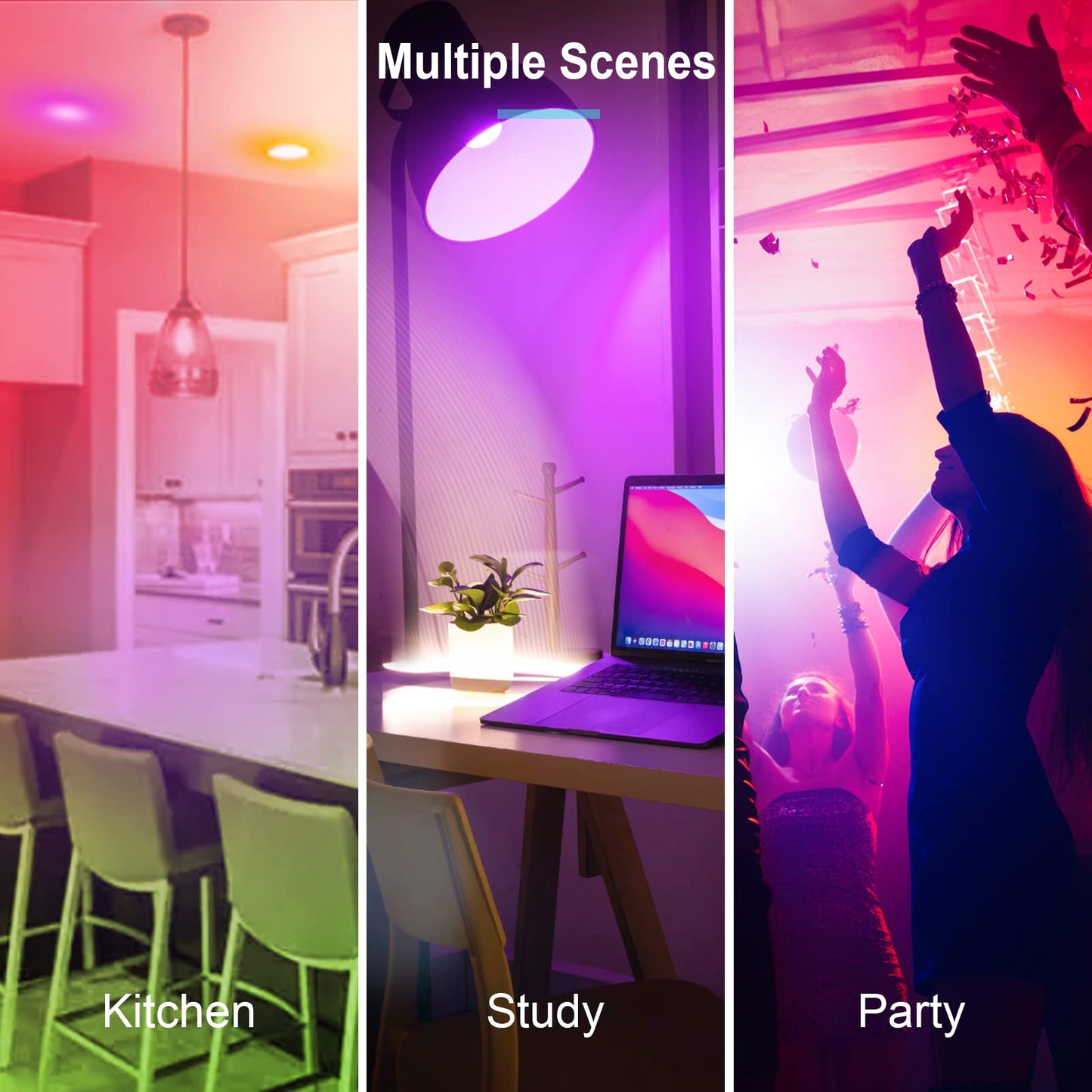 GY GU10 Smart Bulb,RGBCW Dimmable Colour Changing Alexa Light Bulbs,Compatible with Alexa&Google Home WiFi Light Bulbs(2.4GHz WiFi Only) 7W 500LM, 2 Packs