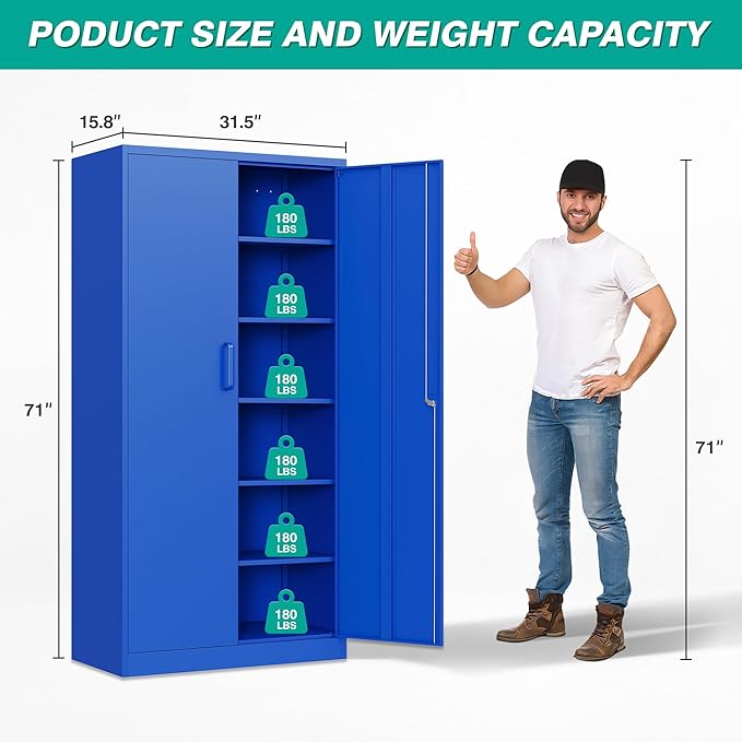 SISESOL Blue Metal Storage Cabinet