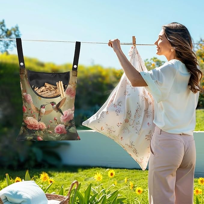 Clothespin Bag, Laundry Hanging Bag Fits Clothes Lines