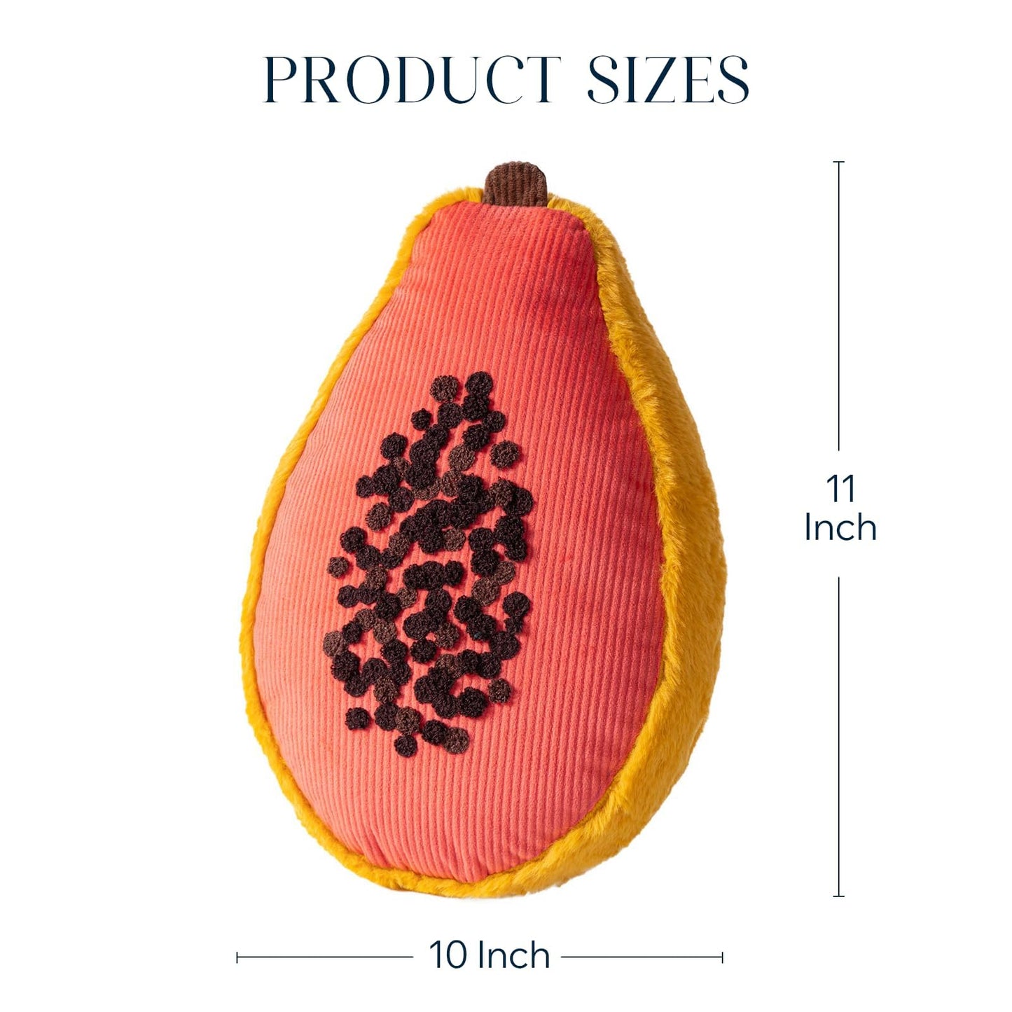 Phantoscope Papaya Shaped Throw Pillow, Fruit Themed Cushion for Couch, Bed and Chair, Pink, 10 x 15 inches