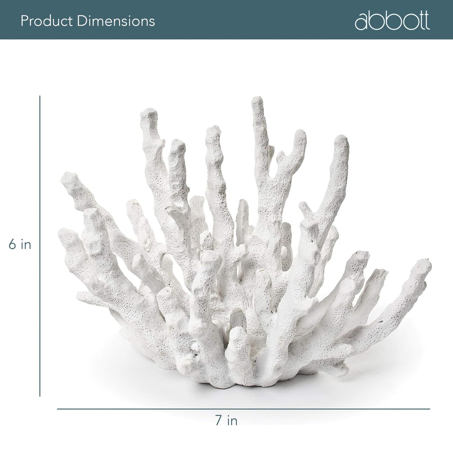 Abbott Collection 20-SEASHORE/45 Small White Finger Coral Decorative Resin Figurine
