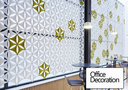 OSHIYINN White 3D Flower Venus 14"x12" Hanging Room Divider Panel Felt Fiber Surface High Density Polyester Fiber Board Cut Room Partition Home Decoratio(12 Pcs)