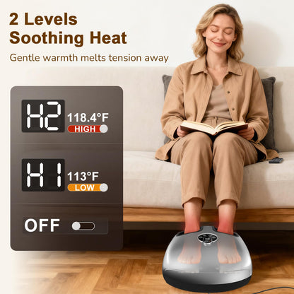Shiatsu Foot Massager Machine with Heat : Deep Kneading Foot Massager with Vibration & Compression for Plantar Fasciitis & Neuropathy - for Women & Men,Relax for Home Office Use (Black)