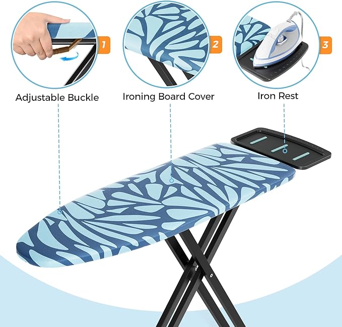 APEXCHASER Ironing Board Full Size, Iron Board and Ironing Board Set Height