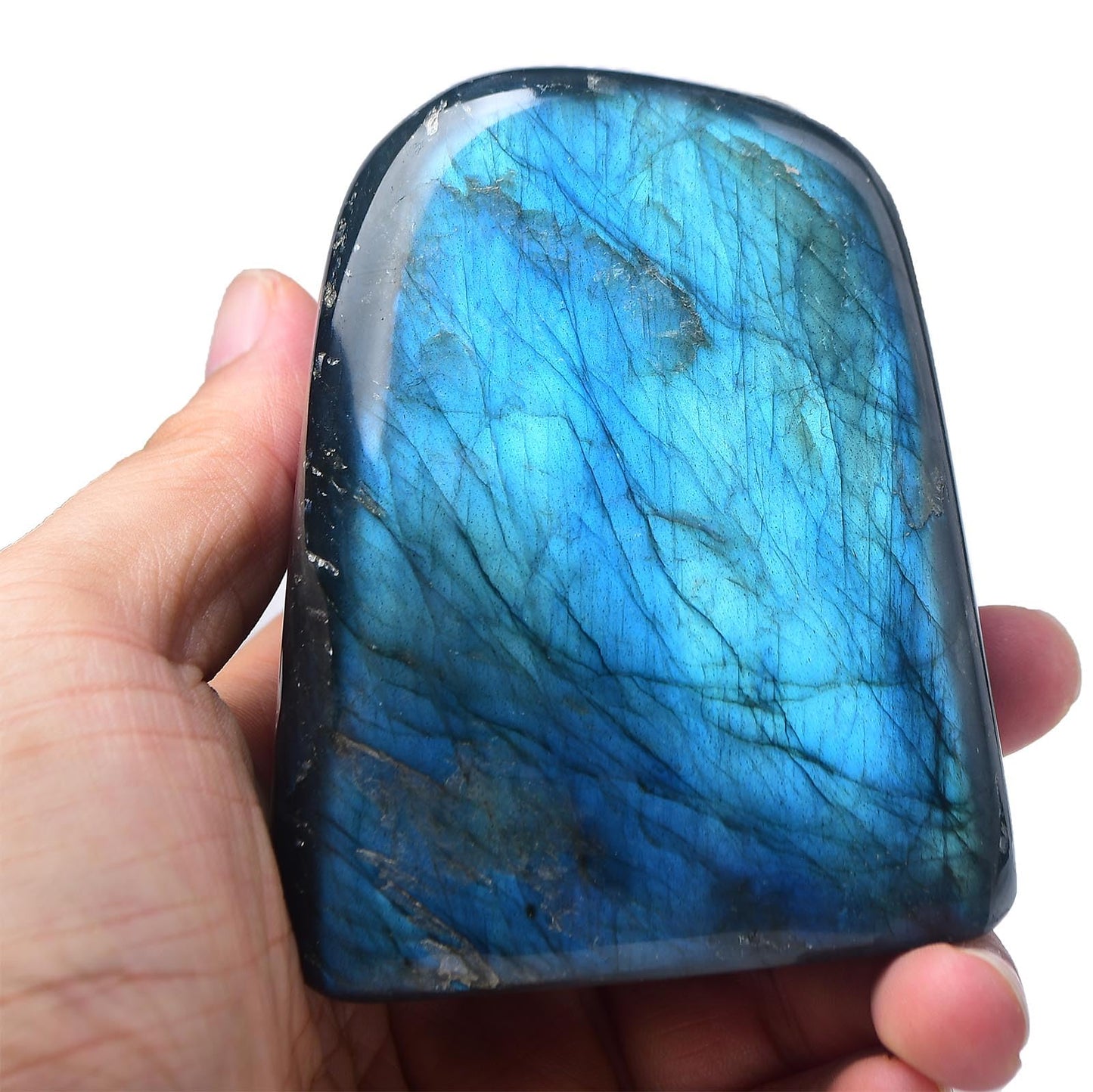 FZBHRO Large Labradorite Rock Polished Slab Block Healing Crystal Stone for Meditation Gift Home Decor 0.8-1.3 Pound