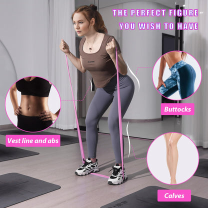 Resistance Bands for Working Out, Physical Therapy Bands, Latex Free Elastic and Exercise Bands Set for Stretching, Suitable for Rehab, Yoga, Pilates, Gym, Home Exercise