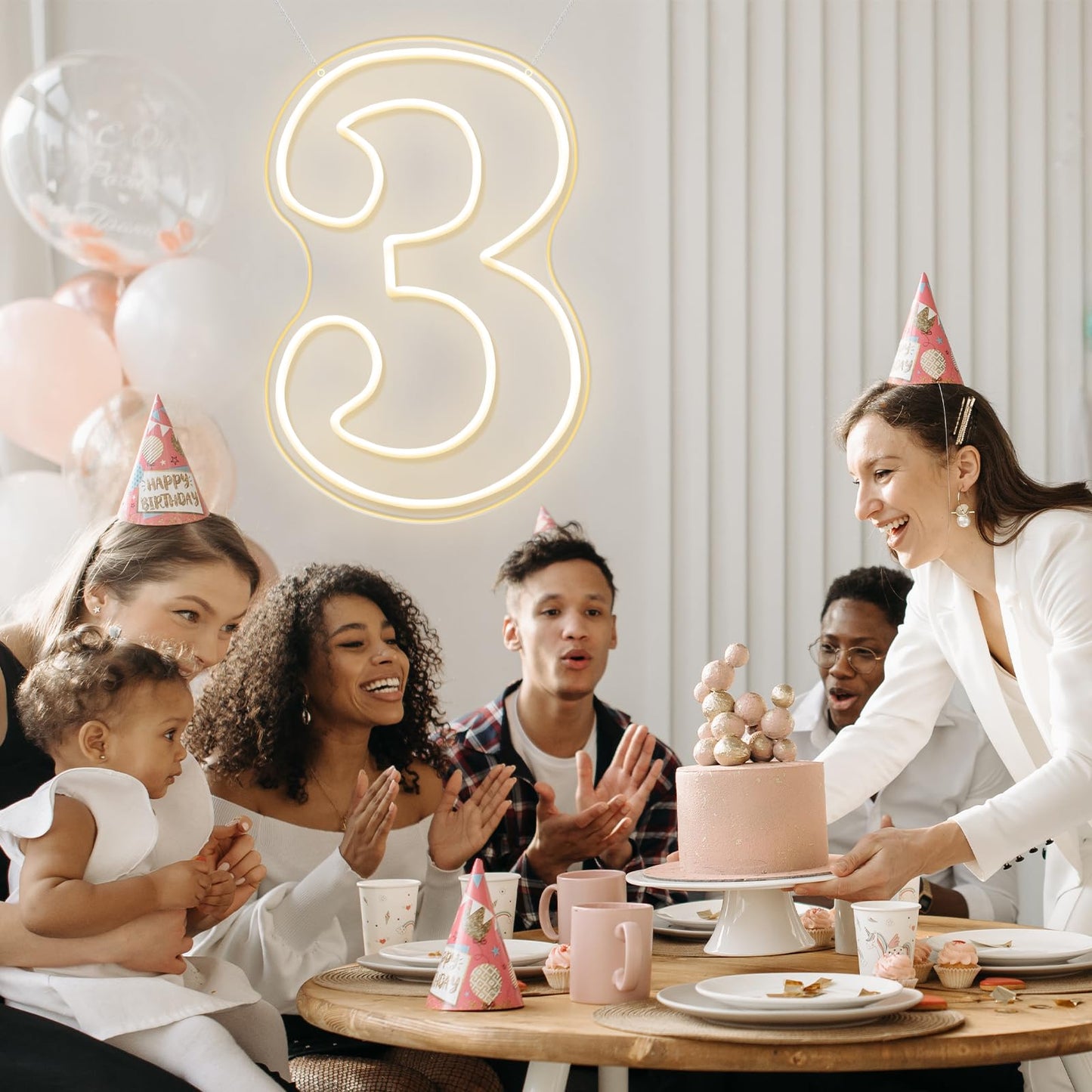RUMONZS LED Acrylic Light up Number, Decorative Transparent Light up Letters USB Powered Big Number Sign Light for Birthday, Night Light, Party, Anniversary, Christmas, Home Decor, Wedding 12'' (number3)
