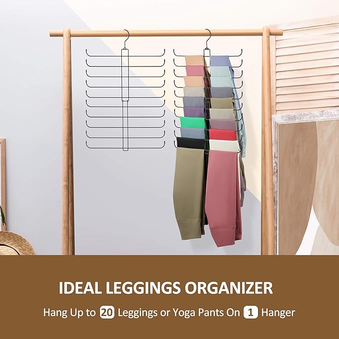 ZEDODIER Legging Organizer for Closet Hanging, Rotatable Yoga Pants Hanger for