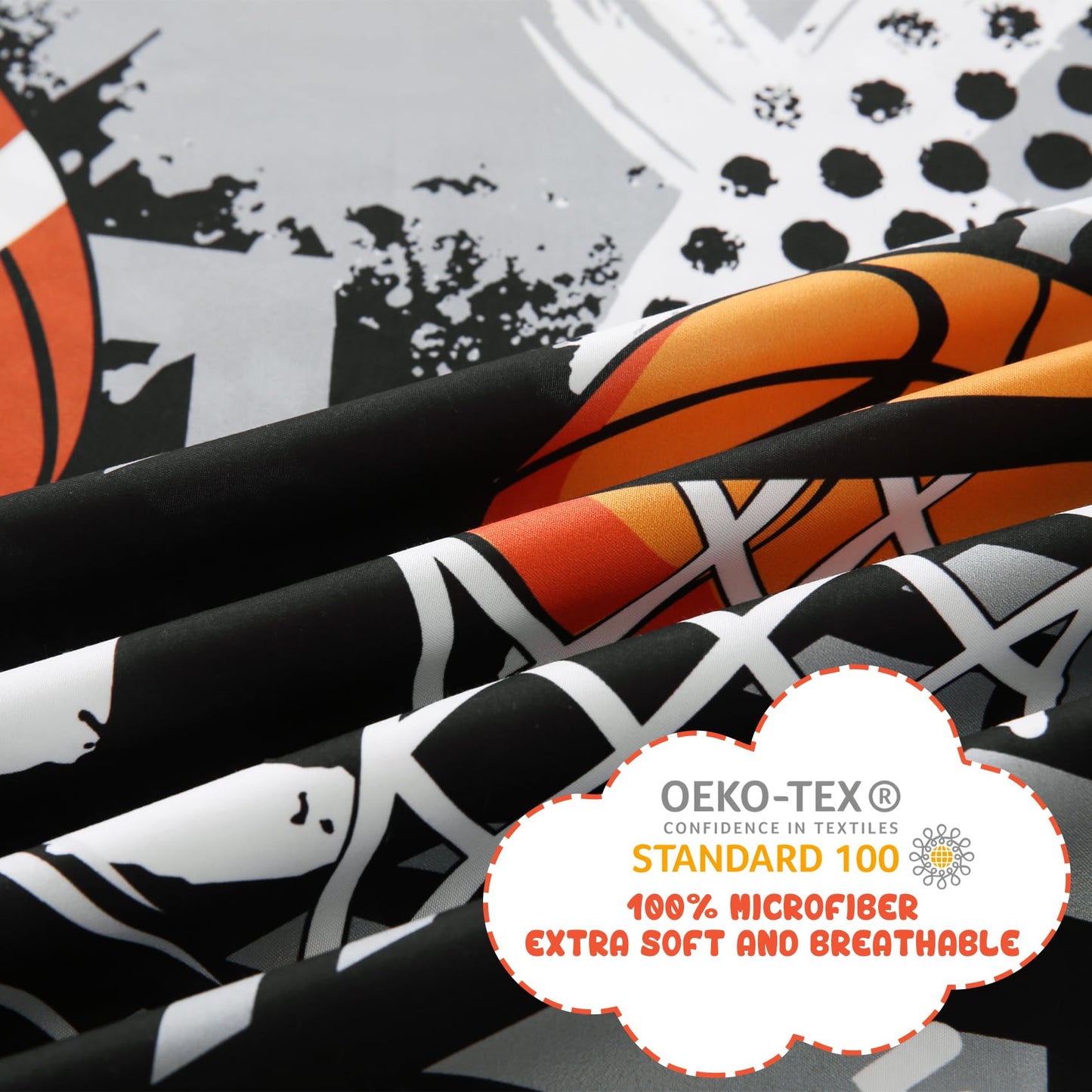 Yibeizi Grey Sports Sheet Set for Boys Twin, Kids Football Basketball Baseball Print Bedsheets Microfiber Deep Pocket Cute Patterned Bed Sheet & Pillowcase Sets 3 Pieces