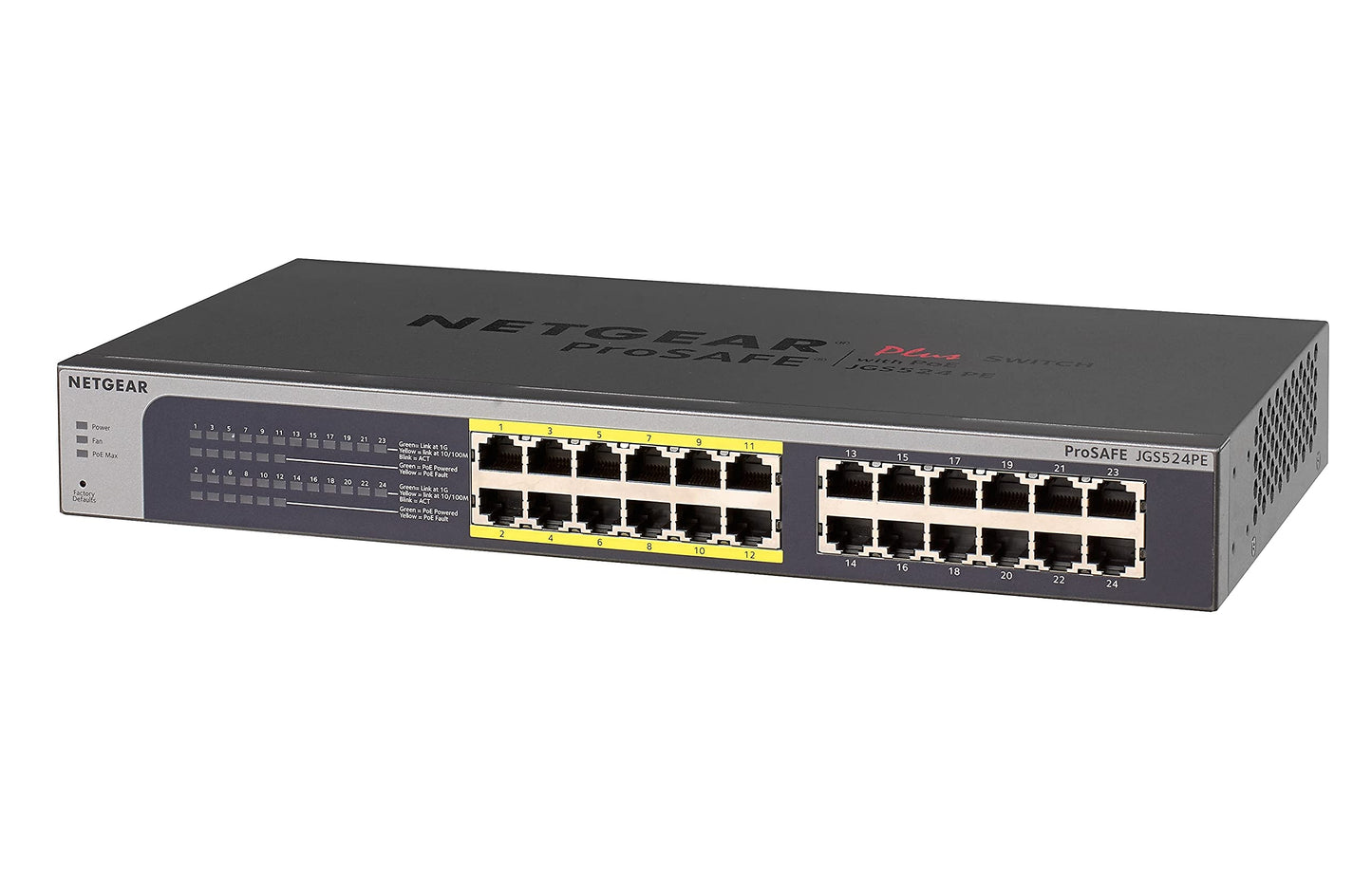 NETGEAR 8-Port Gigabit Ethernet Smart Switch (GS108T) - Managed, with 1 x PD Port, Optional Insight Cloud Management, Desktop or Wall Mount, Silent Operation, and Limited Lifetime Protection