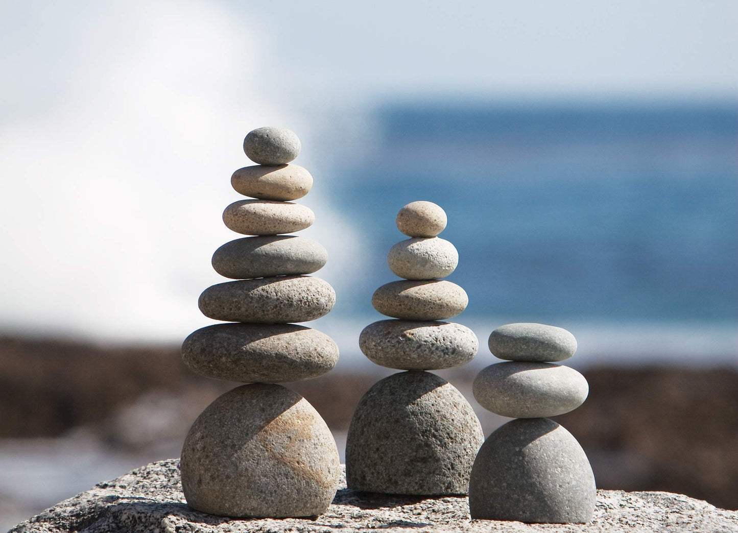 Garden Age Supply Natural River Rocks Stacked Stone Balanced Rock Cairn Sculpture - Zen Stones Meditation Cairn (Septuple)