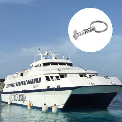 PATIKIL 316 Stainless Steel Quick Release Pin 2 Pack Bimini Top Pin Usable Length 1.18", Total Length 1.65", Dia 0.25" Boat Marine Hardware with Drop Cam & Spring for Deck Boat Bimini Top