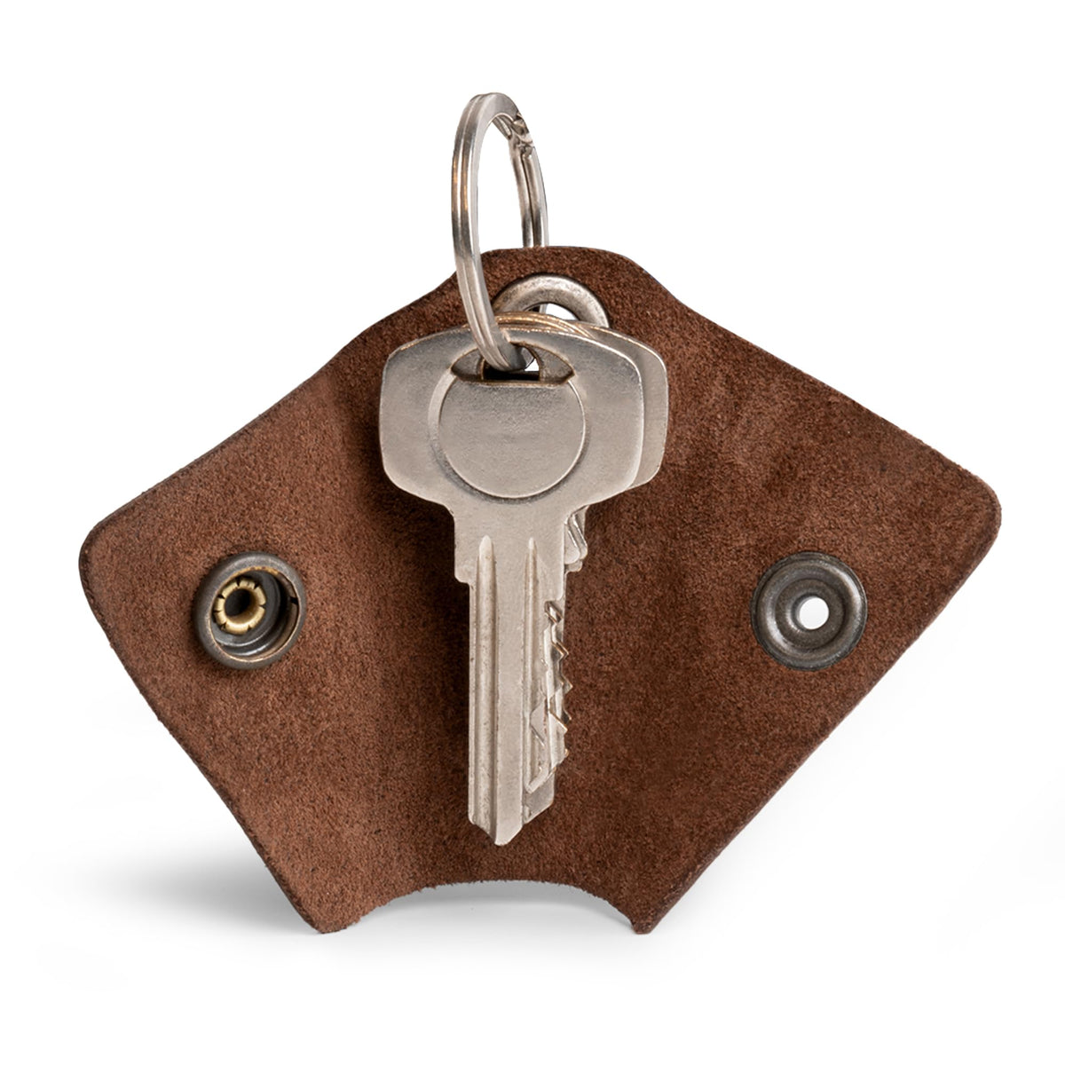 Hide & Drink Full Grain Leather Wrap Keychain, Organizer Snap Closure, Key Ring Cover, Silencer Sleeve Key Holder for Men