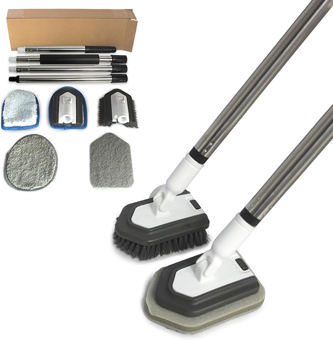 Floor Scrub Brush, 5 in 1 Tile Tub Scrubber