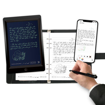 Ophayapen Digital Smart Pen Notebook and Writing Board Set, Real-time Sync for Digitizing, Convert to Text,Storing, and Sharing Paper Notes, Compatible with Smartphone (Android and iOS)