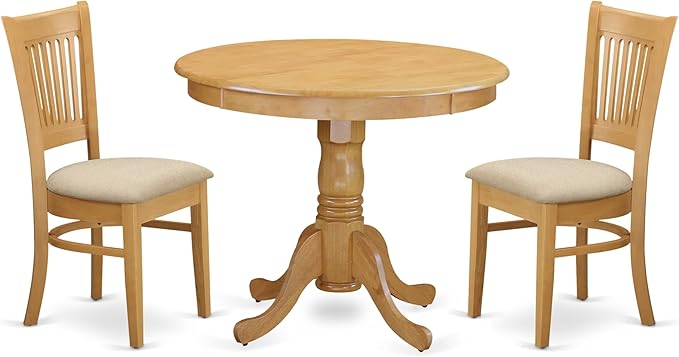 East West Furniture ANVA3-OAK-C 3 Piece Kitchen Table Set