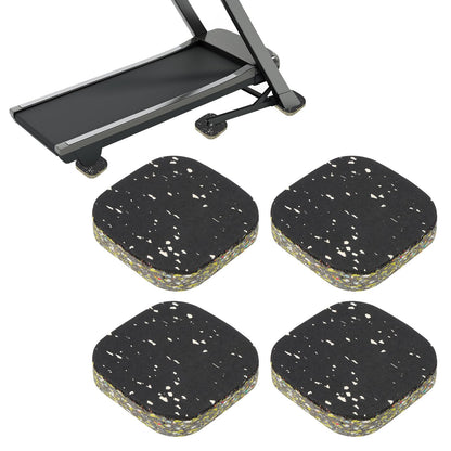 PATIKIL 4 Pcs Treadmill Mat Pads, 4x4x0.8 High Density Foam Anti Vibration Pad Sound Proof Floor Mat Exercise Equipment Mat for Carpet Protect Noise Reduction Home Gym, White