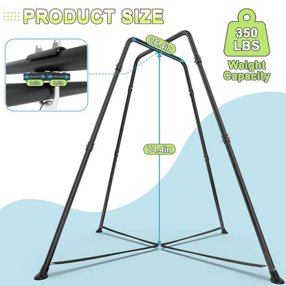 Swing Stand Frame with Sensory Swing Pod Chair, X-Shaped Swing Set, Metal Hammock Chair Stand for Adults Indoor and Outdoor 330LBS (Auqa)