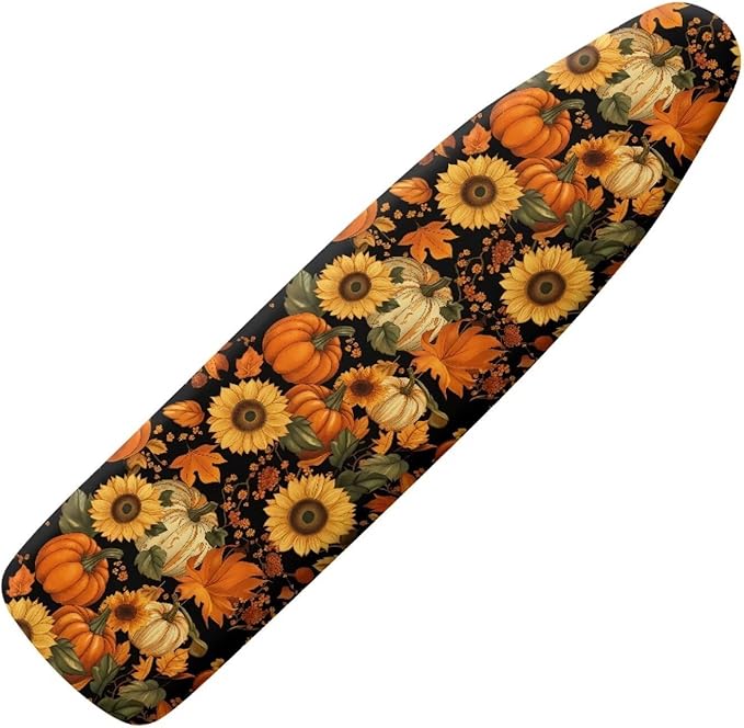 Fall Pumpkins Sunflower Leaves Durable Thick Ironing Board Covers Stain
