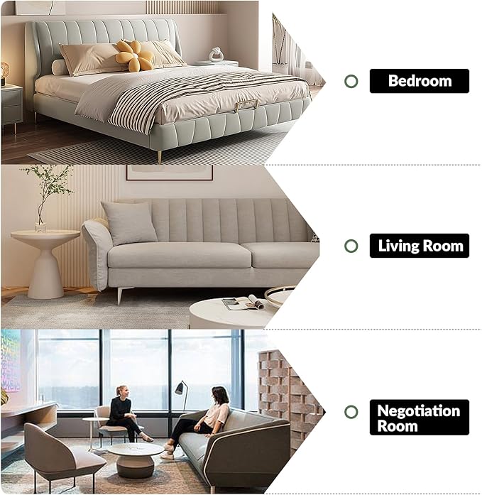81" Genuine Leather Sofa, Classic 3-Seater Couchs