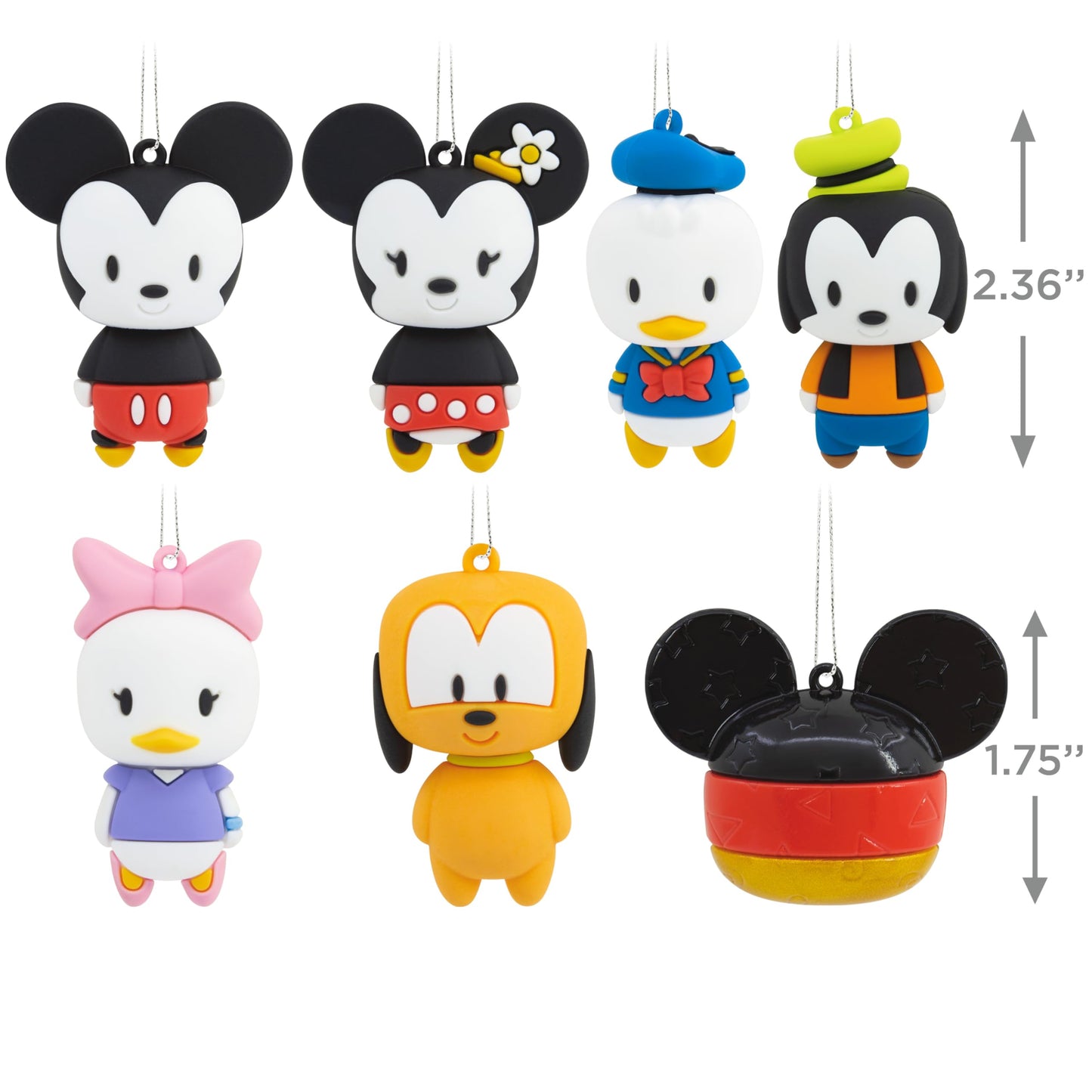 Hallmark Disney Mickey Mouse Mystery Christmas Ornaments, Shatterproof, Set of 2