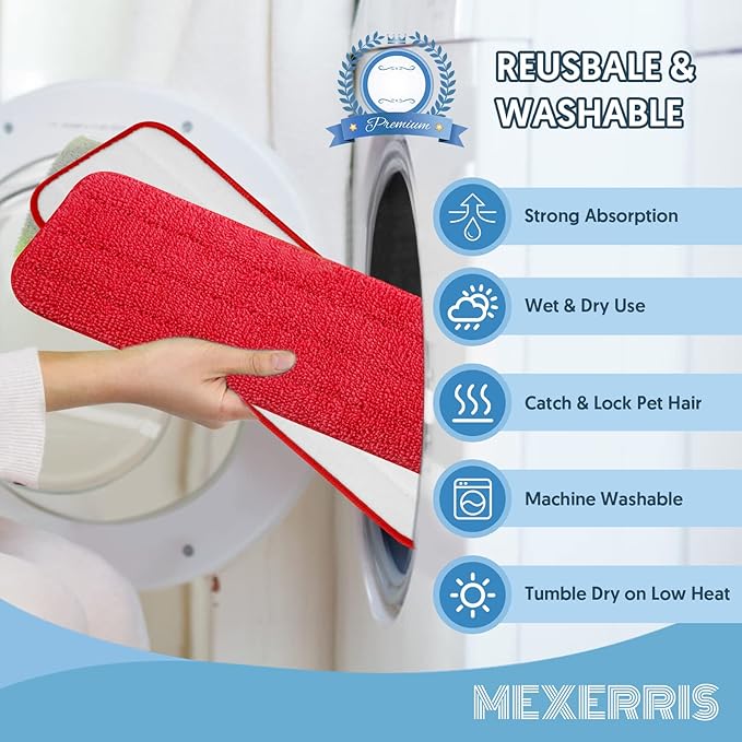 7 Count Reusable Mop Pads for Swiffer PowerMop
