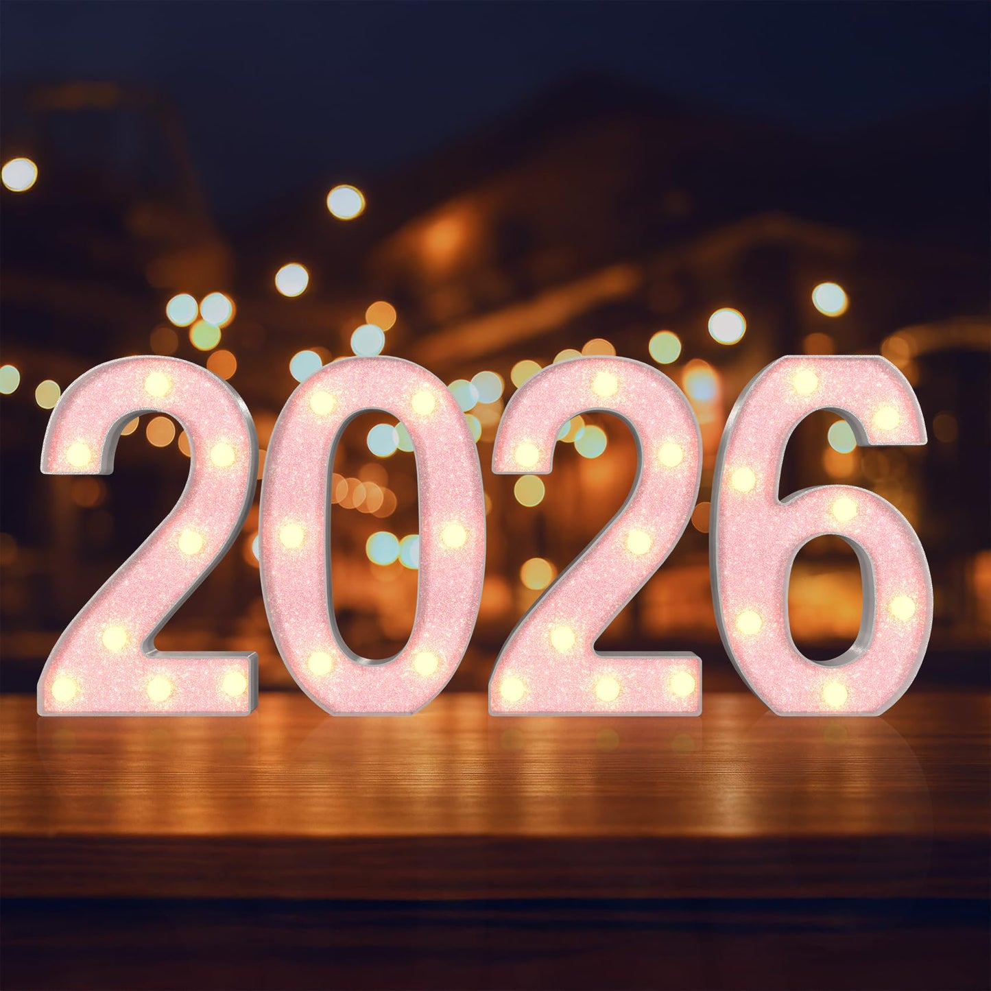 Pink 2026 LED Marquee Numbers, LED Marquee Letter Lights New Year Decor, Grad 2026 Sign Light up Letters for Graduation Decorations, Class of 2026 Light Up Numbers for Home College Graduation Party