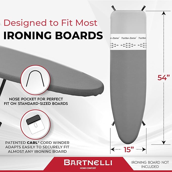 Bartnelli Ironing Board Cover and Pad, Made in Europe