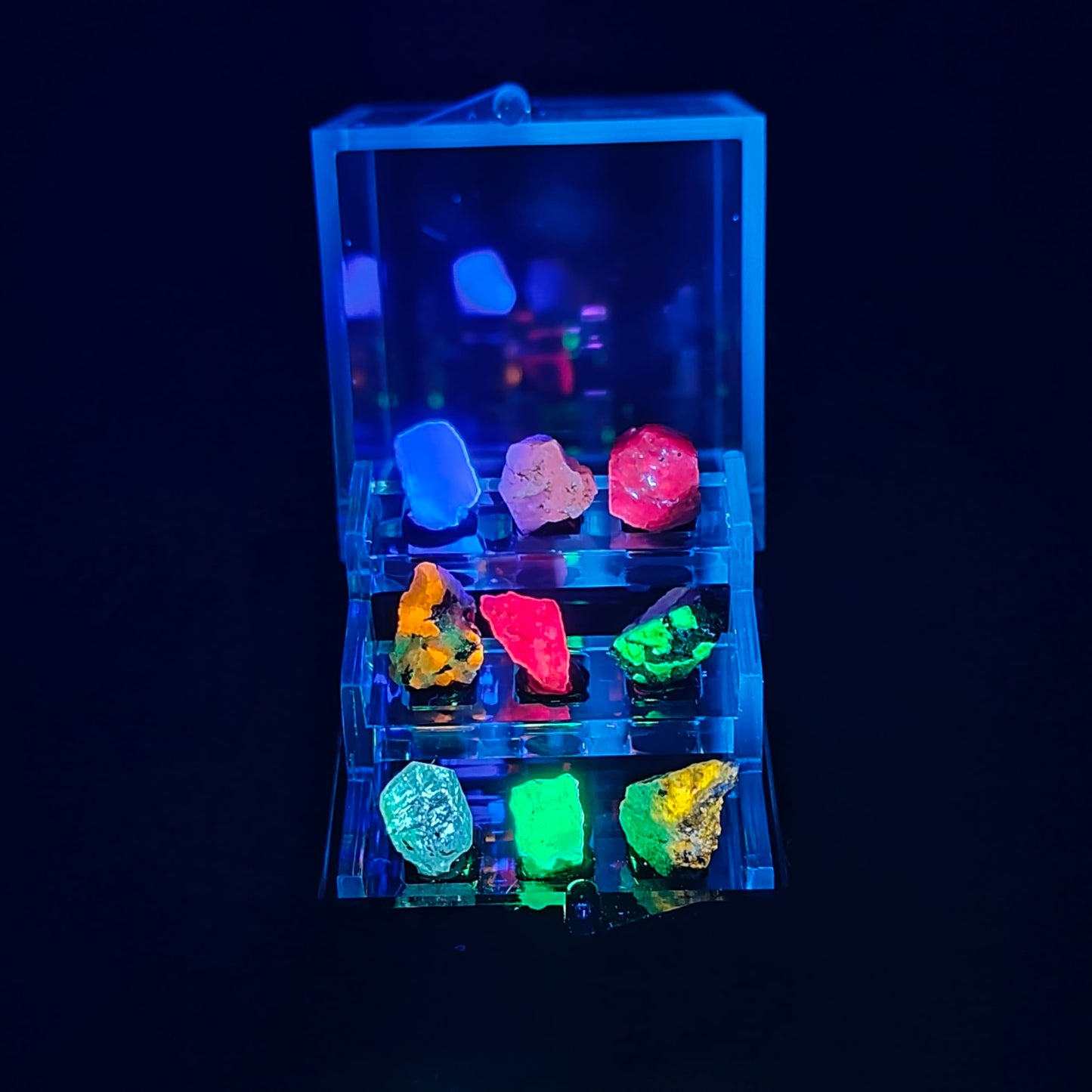 Naturally Fluorescent Mineral Specimens - Glowing Under UV - Rare Collectibles (Small)