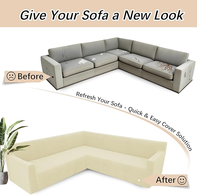 Arfntevss Stretch Sectional Couch Covers L Shaped Corner Sectional Sofa Cover