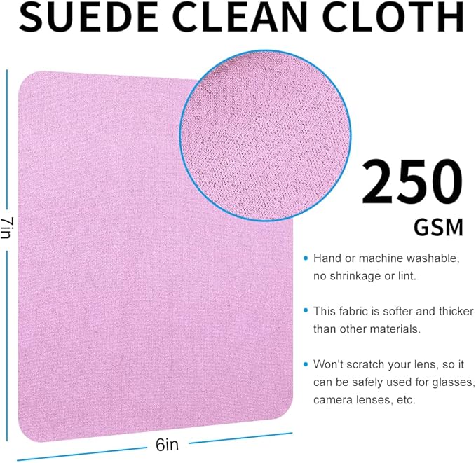 100 PCS Glasses Clean Cloth Suede, Lens Clean Cloth