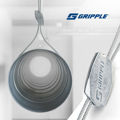 Gripple - No. 2 Standard Loop Hangers | Standard Hanger Cable | Hanger with Fastener for Fast Suspension | 100 lbs Safe Working Load | Sold in Packs of 10 | 10 Ft Wire Rope