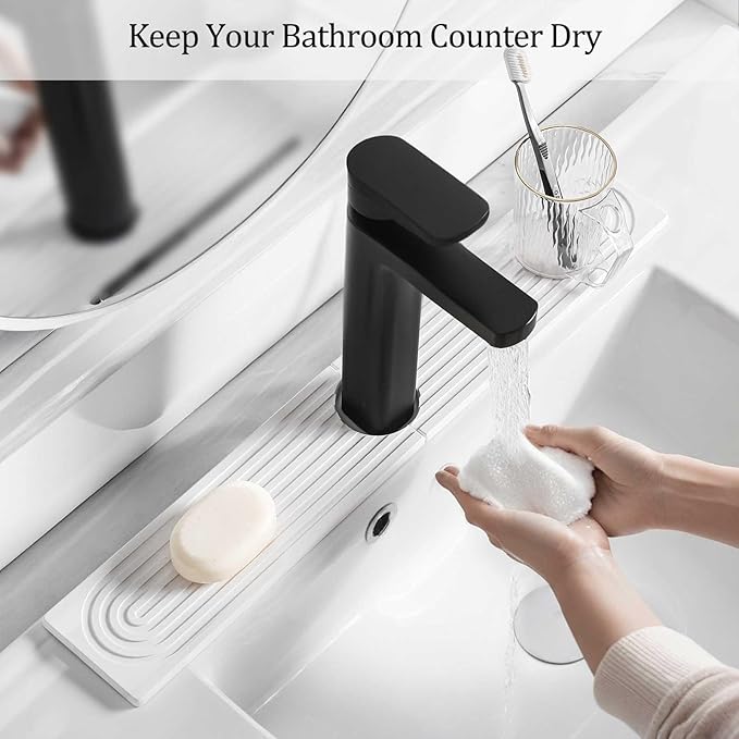 Stone Faucet Mat For Kitchen Sink, 23.6" Diatomite Quick Drying Stone Mat For