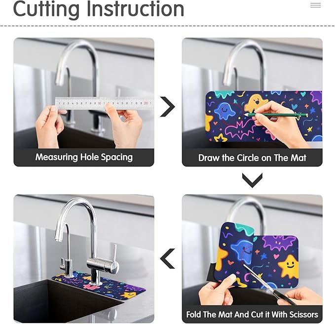 Kitchen Sink Splash Guard 1 PC 30 Inch Sink Faucet Mat Splash Guard
