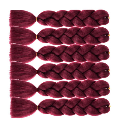 burgundy braiding hair 6pc kanekalon hair braiding Hair Extension 24 Inch ombre jumbo Braids For Braiding Crochet Twist Braiding hair burgundy