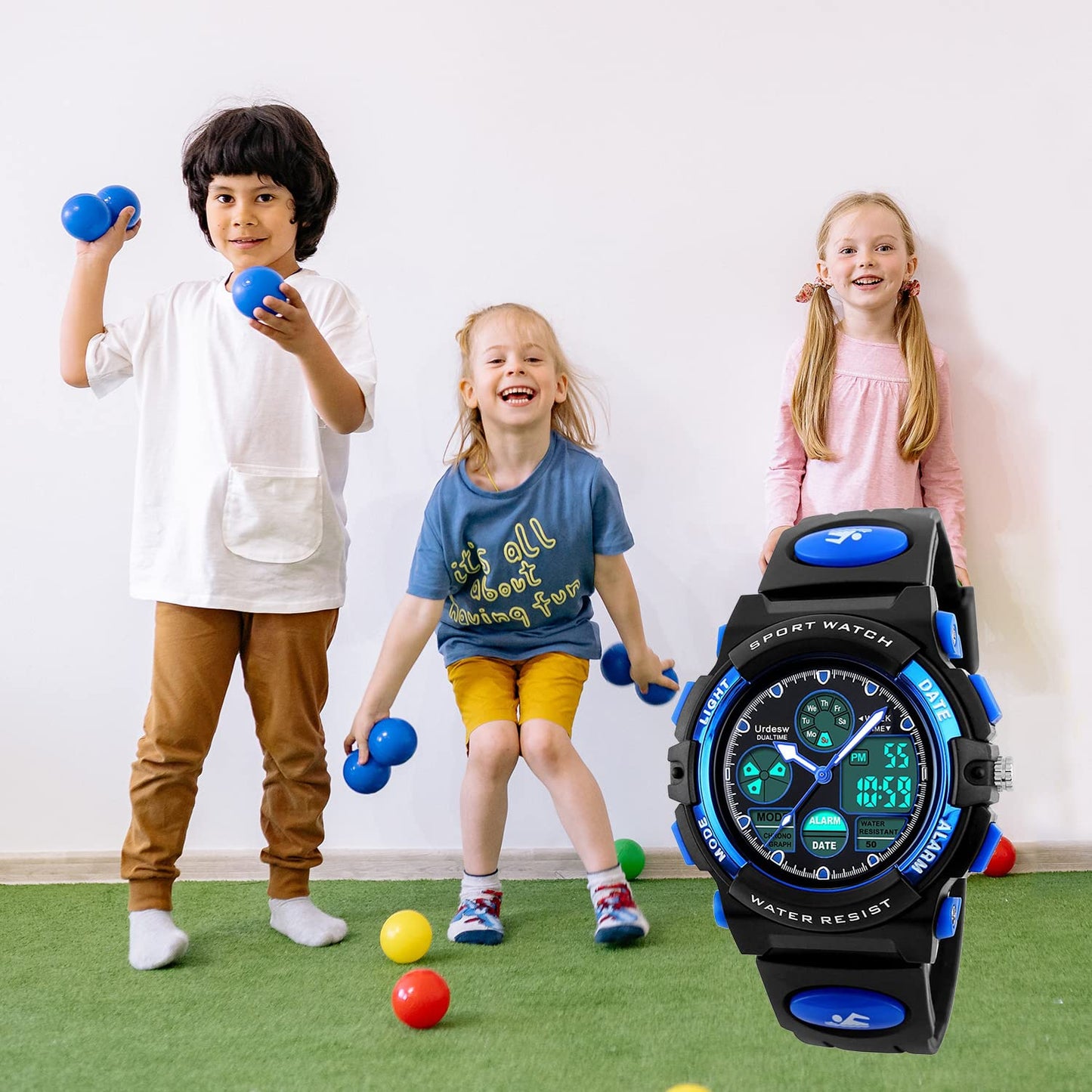 Urdesw Kids Digital Waterproof Watches for 6-15 Year Old Boys & Girls - Electronic Toys & Games - Birthday Presents & Gift