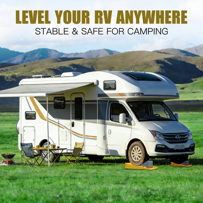 LEIDGG RV Leveling Blocks 2 Pack Heavy Duty Camper Leveler with Storage BagSupports Up to 10000 LBS Adjustable Up to 3IN Ideal for Travel Trailers, Campers, RVs, Motorhomes