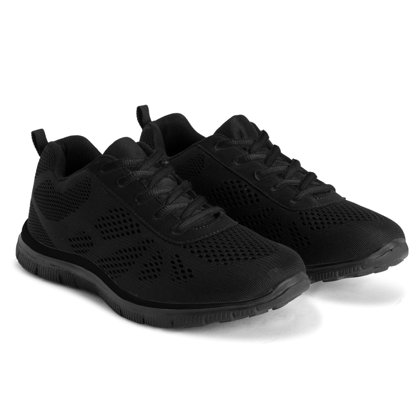 Get Fit Mens Mesh Running Trainers Athletic Walking Gym Shoes Sport Run - Black - 10