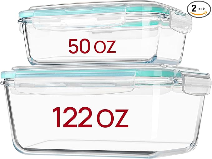 Vtopmart 122oz+50oz Large Glass Food Storage Containers