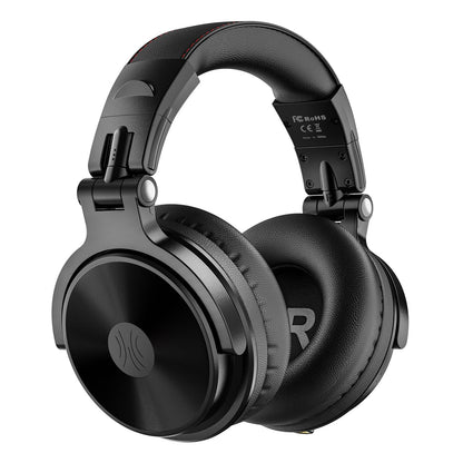 OneOdio Bluetooth Over Ear Headphones, 110 Hrs Wireless/Wired Stereo Sound Foldable Headsets with Deep Bass 50mm Neodymium Drivers for PC/Computer/Podcast- Studio Wireless Pro C, Black