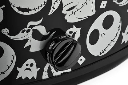 Disney The Nightmare Before Christmas Slow Cooker by Select Brands - 7-Quart Kitchen Appliance - Removable & Dishwasher-Safe Stoneware Crock - Tempered Glass Lid