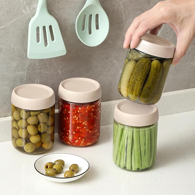NETANY 6-pack 16oz Glass jars
