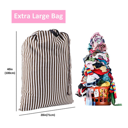 SWISSELITE Laundry Bag with Handle and Drawstring, Large Heavy Duty Laundry Bag, 28 x 40 Inches Travel Dirty Clothes Bag for Laundromat and Household