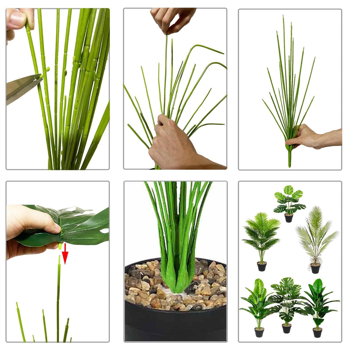 Rozwkeo Artificial Plant in Pot Fake Tree Trunks Leaves Faux Potted for Indoor Outdoor Modern Decoration Home Office Living Room Bedroom Balcony Housewarming Gift (80cm Tall Palm)