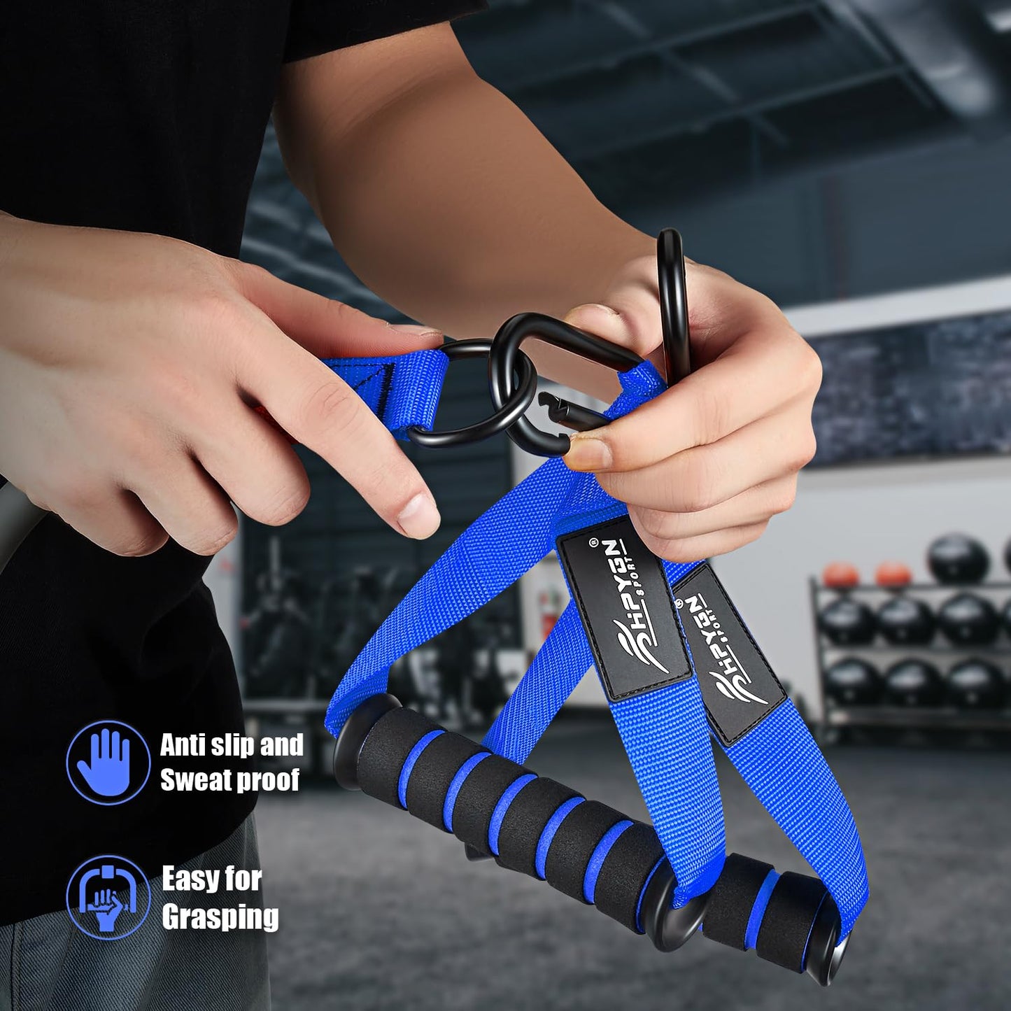 HPYGN Heavy Resistance Bands, 300LBS Exercise Bands for Working Out, Fitness Bands with Handles, Workout Bands for Men, Weight Bands Set for Muscle Training, Strength, Slim, Yoga, Home Gym Equipment