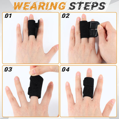 Thenshop 10 Pack Finger Sleeves Protectors Adjustable Sport Buddy Straps Elastic Volleyball Thumb Splints Brace Elastic Finger Sleeves for Sport Volleyball Basketball Handball Relieving Pain