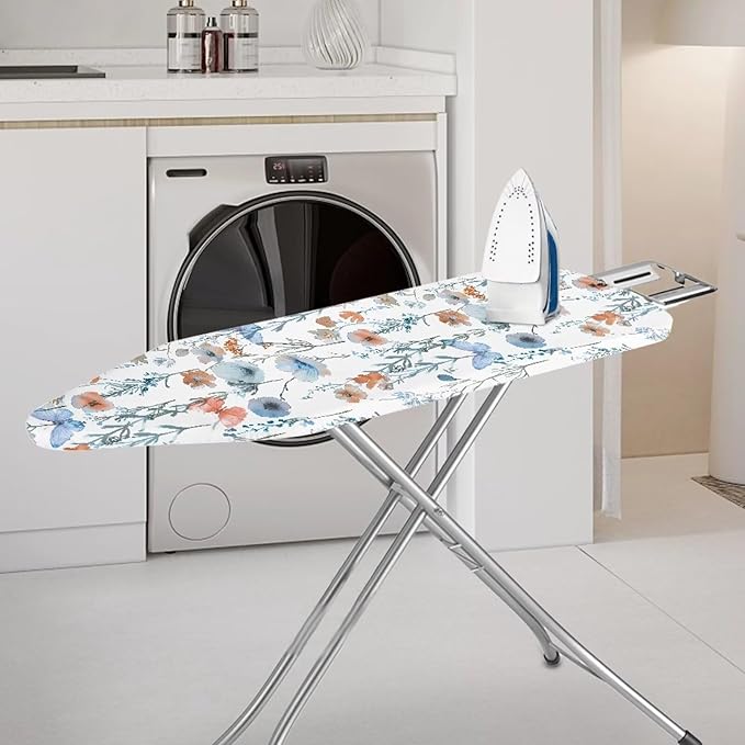 Ironing Board Cover, Standard Size 15x54, Poppy Art Print, Elastic Edge