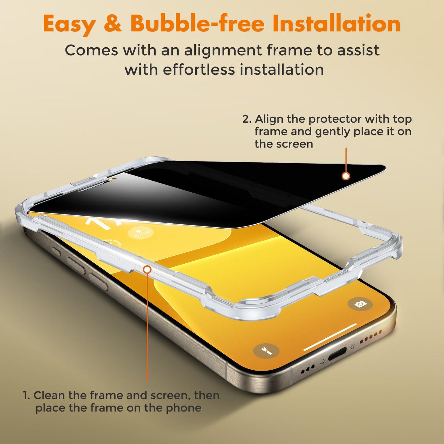 UNBREAKcable Privacy Screen Protector for iPhone 14/ iPhone 13/13 Pro, Tempered Glass [True 28°Anti Spy] [9H Hardness] [Case Friendly] Private Protector for iPhone 6.1" - 2 Pack