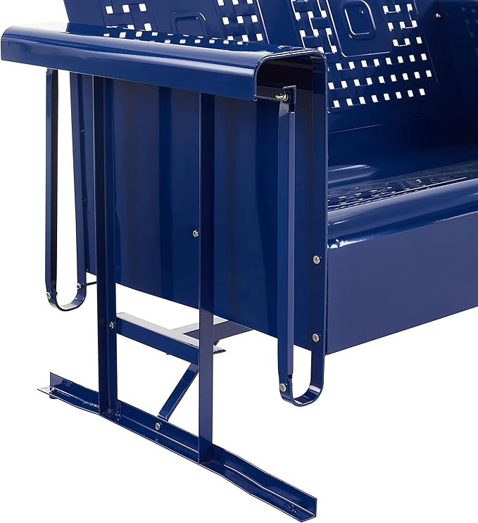 Crosley Furniture Bates Retro Metal Outdoor Sofa Glider, 3-Person Rocking Patio
