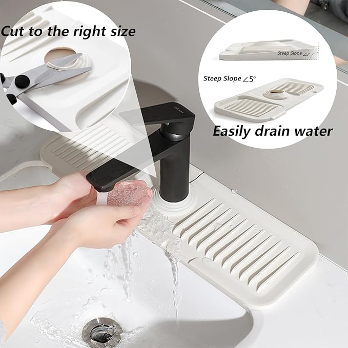 Kitchen Sink Splash Guard Silicone Drip Catcher Tray Sink Protector